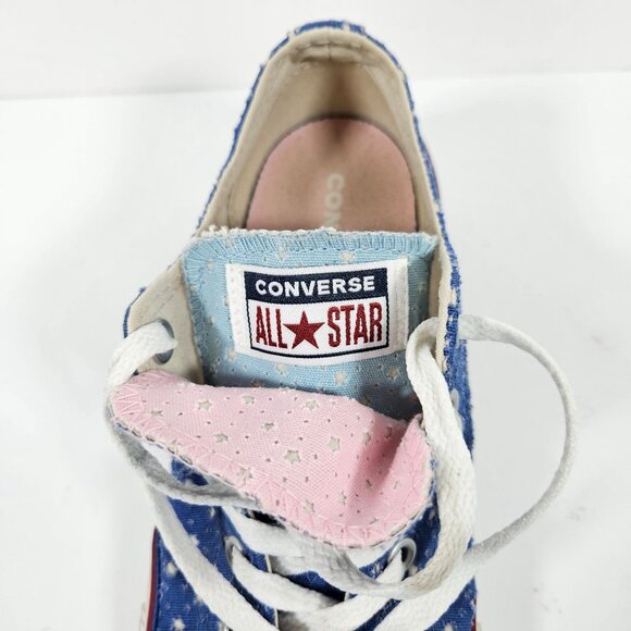 Converse All Star Blue Star Pattern Sneakers Womens Junior Size 5 - Picture 3 of 9